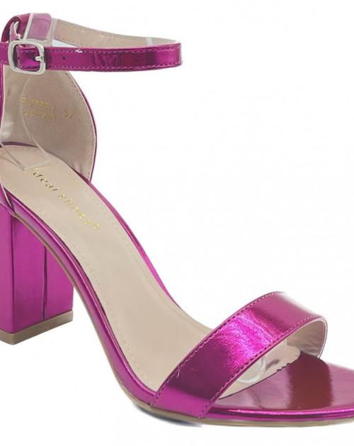 Metallic sandaal met hak lila