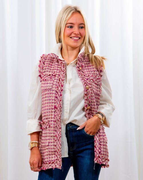 Mouwloze vest Ruby roze 