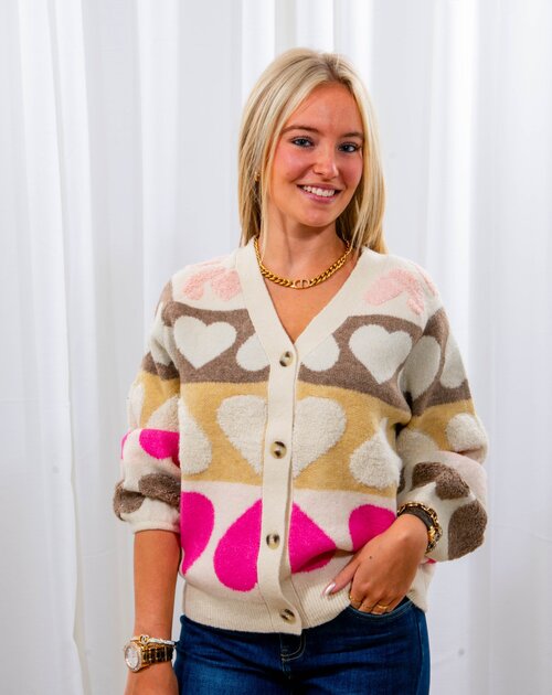 Gilet met knopen Annie beige