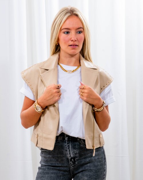 Mouwloze vest Rena beige 