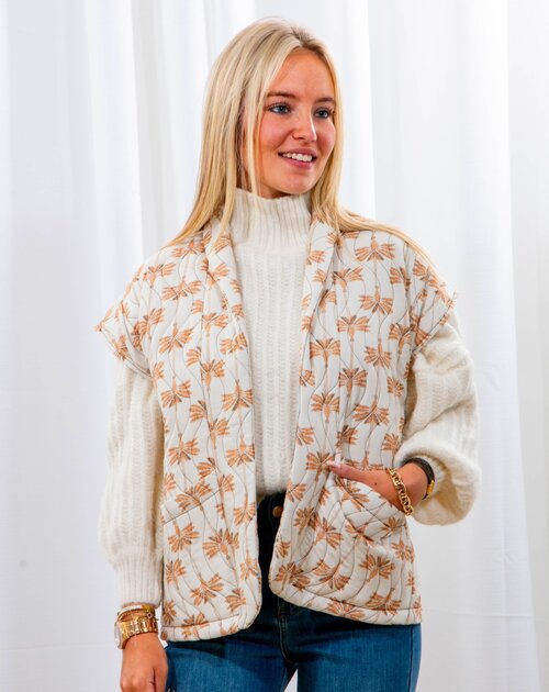 Mouwloze vest Karlie beige