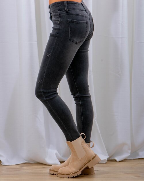 Lange broek  Beverly jeans met strass grijs - 2