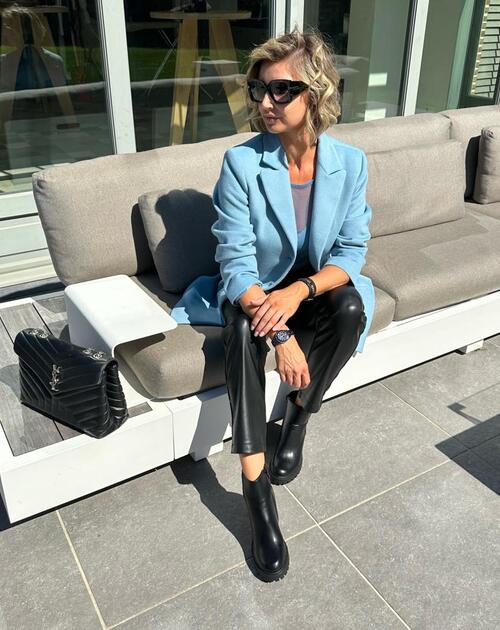 Mantel midlang Matilde blauw