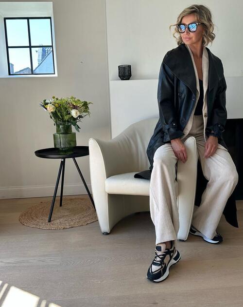 Lange broek Valentina ribfluweel beige