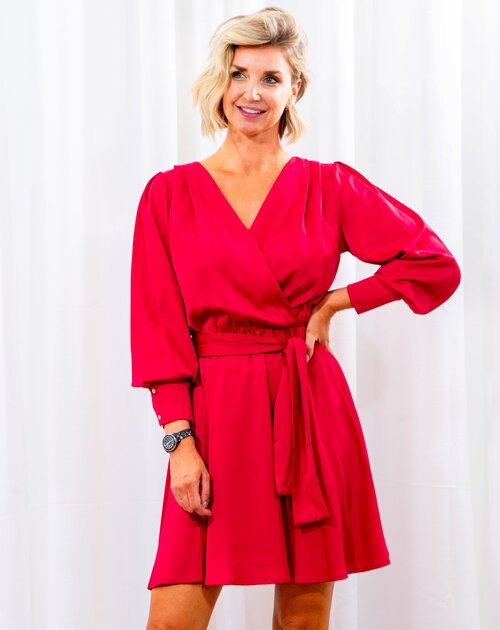 Jurk lange mouw Stella rood