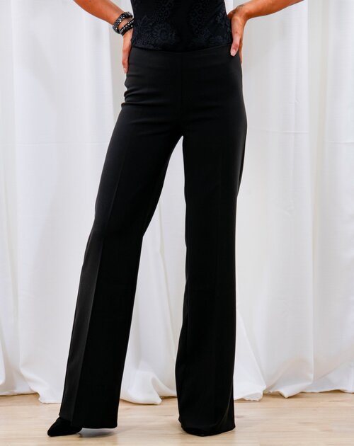 Lange broek flaired Amelia zwart  - 1