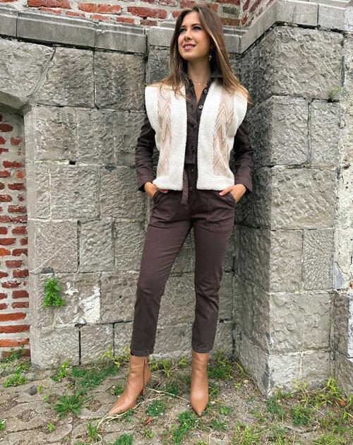 Jumpsuit lange mouw Teodora kaki - 2