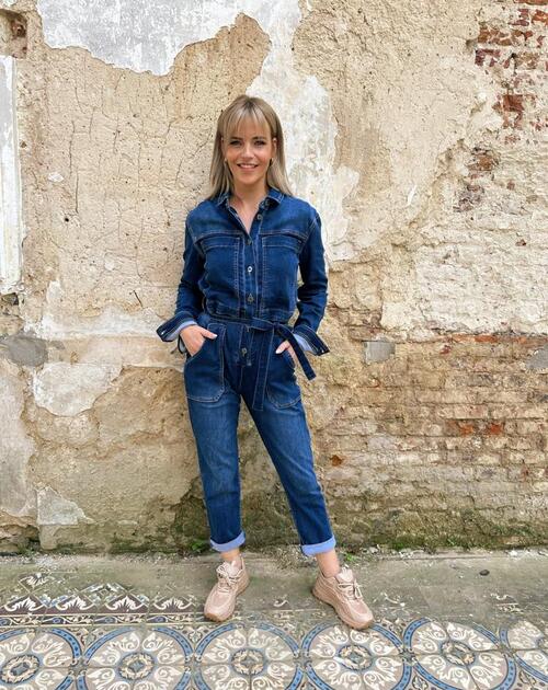 Jumpsuit lange mouw Teodora kaki