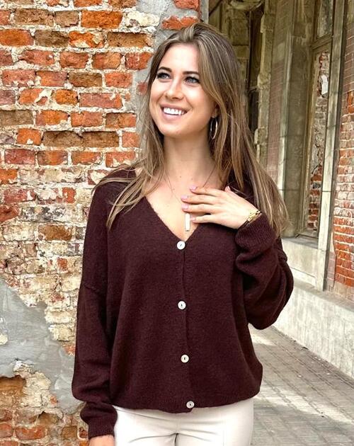 Gilet met knopen Amelia grijs