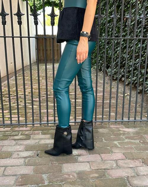 Leren broek Arabella groen - 2