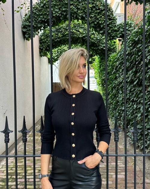 Gilet met knopen Mila zwart