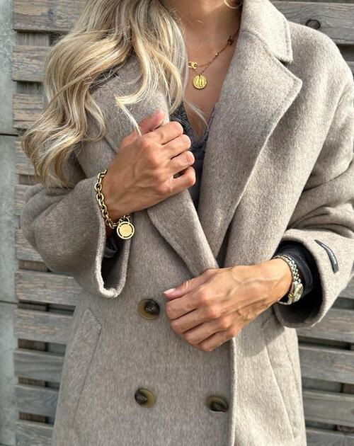 lange mantel Margaret taupe