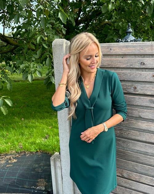 jurk lange mouw Zara groen