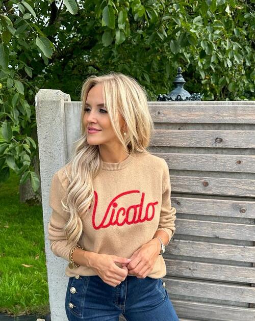 Trui lange mouw Claire beige