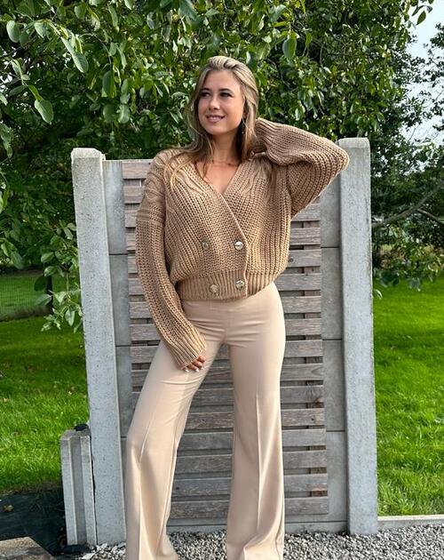 Gilet met knopen Alexandra bruin  - 2