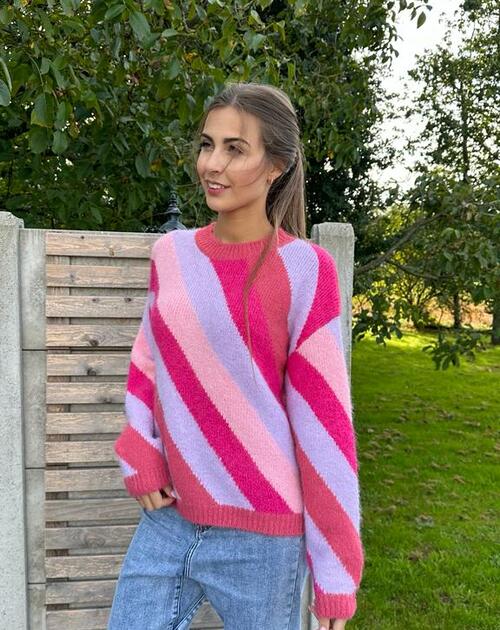 Trui lange mouw Agnes pink