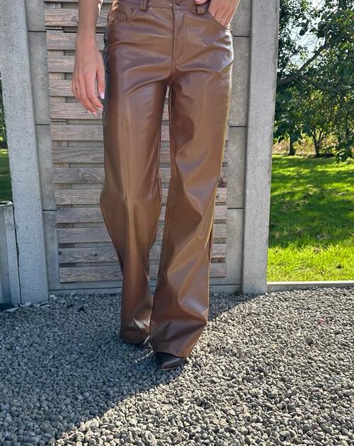 lange broek faux cuire Aimee bruin