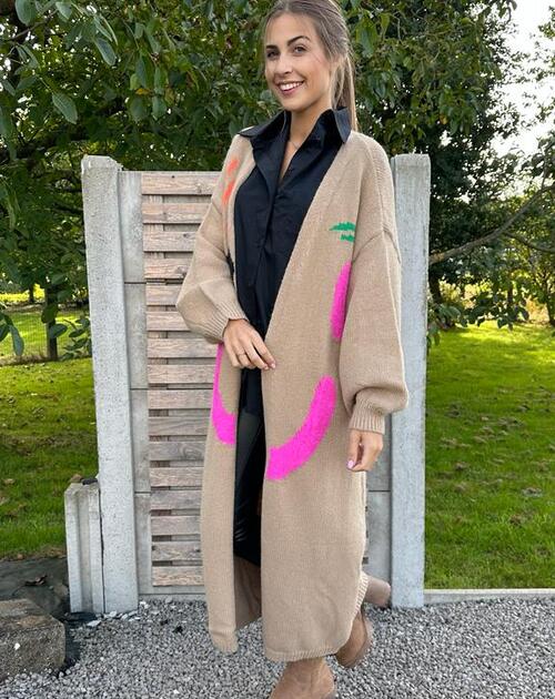 opel gilet Alberge met lange mouw beige