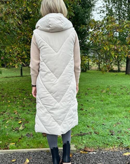 lange bodywarmer Emma met ritsen opzij zwart - 2