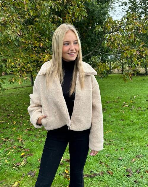 Jasje kort teddy Lotte beige
