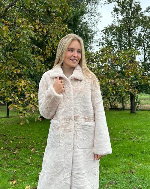 jas Maud teddy met gesp bovenaan ecru - 2