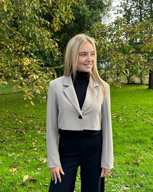 blazer kort Suze met revers zwart  - 2