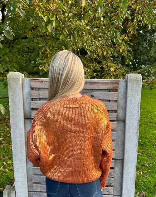 Trui met goudschijn FOLIE camel