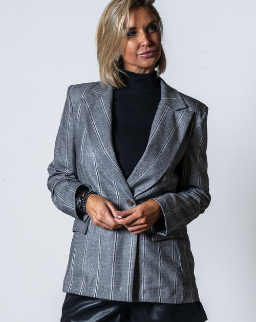 Blazer Cadence gestreept grijs - 2