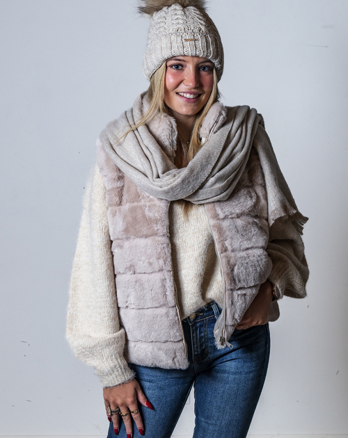 vestje Camila namaakpels beige - 2
