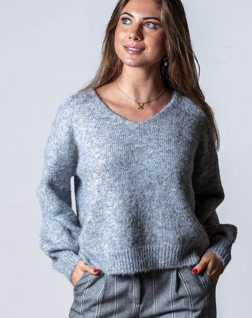 trui Cammi grijs V-hals