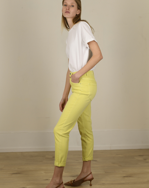 gekleurde jeans mom fit geel - 2