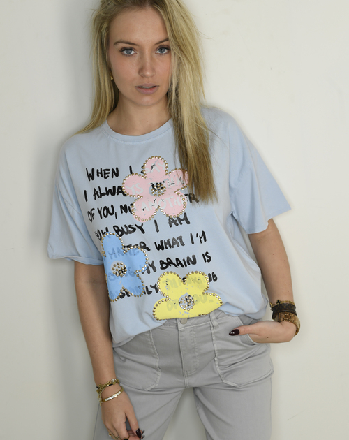 T-shirt Amelie korte mouw met bloemen