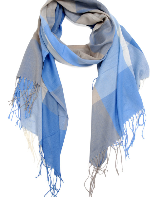 Sjaal ruit lichtblauw