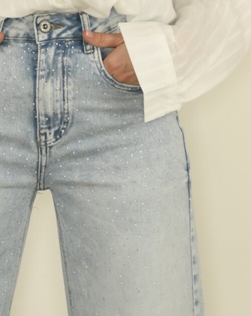 Jeans Hermippe wide met accent strass - 2