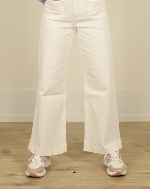 Jeans met opzetzakken wit