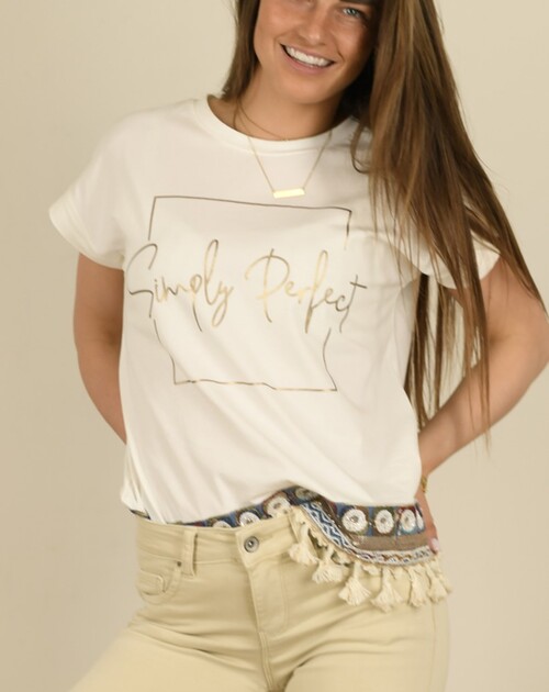 t-shirt Simply perfect met fringels