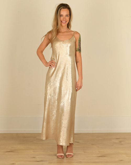 lange jurk gold 