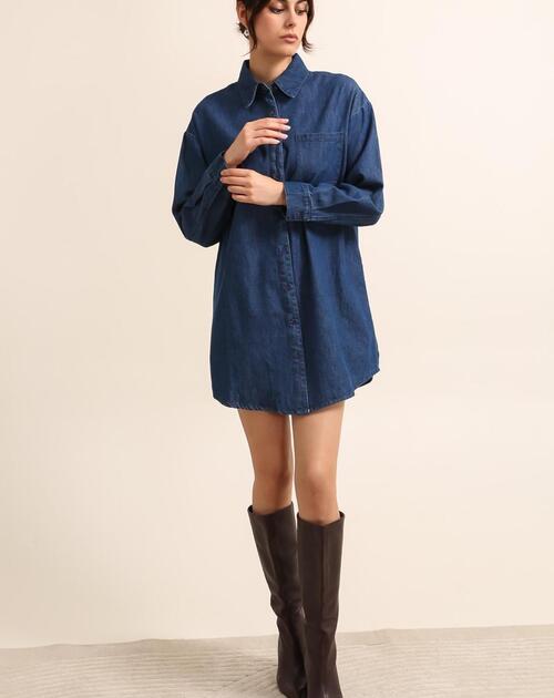 Jurk denim lange mouw - 2