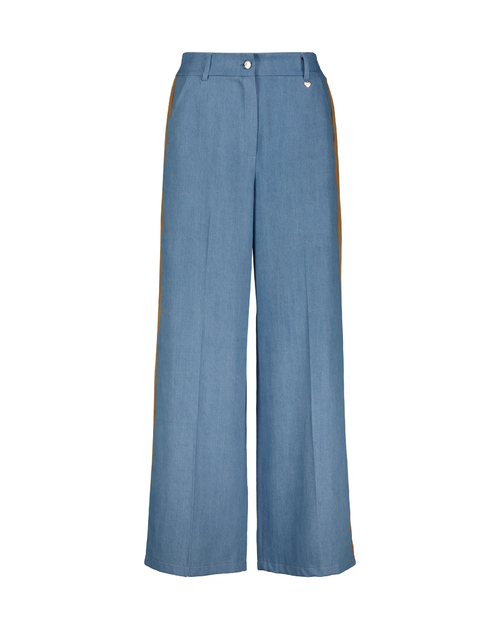 Lange broek wide met beige streep op zijkant