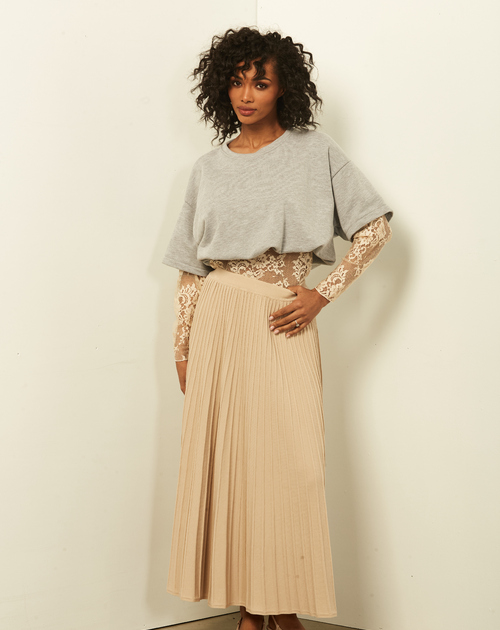 lange rok tricot beige - 2