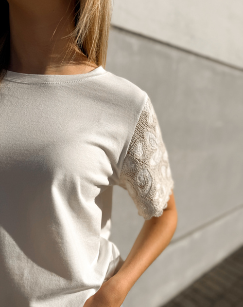 T-shirt korte mouw kant - 2