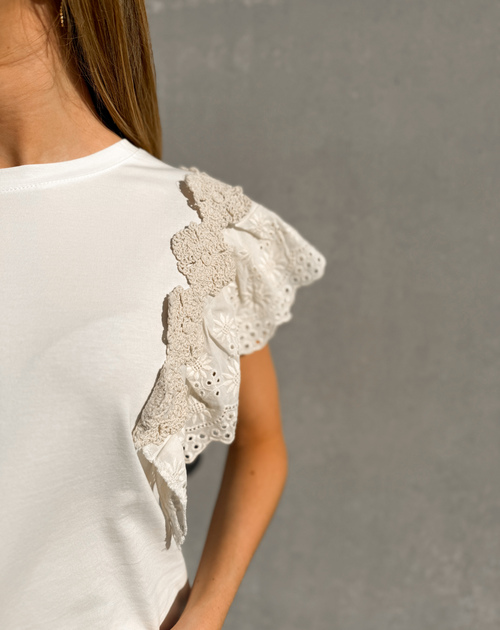 T-shirt korte mouw kant - 2