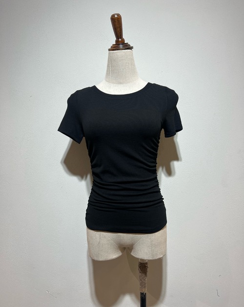 t-shirt korte mouw met plooitjes opzij