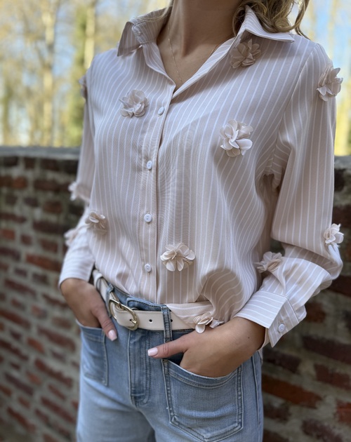 Bloes lange mouw gestreepte met bloemen - 2