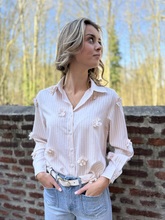 Bloes lange mouw gestreepte met bloemen