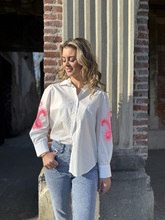 Bloes lange mouw met kant fluo