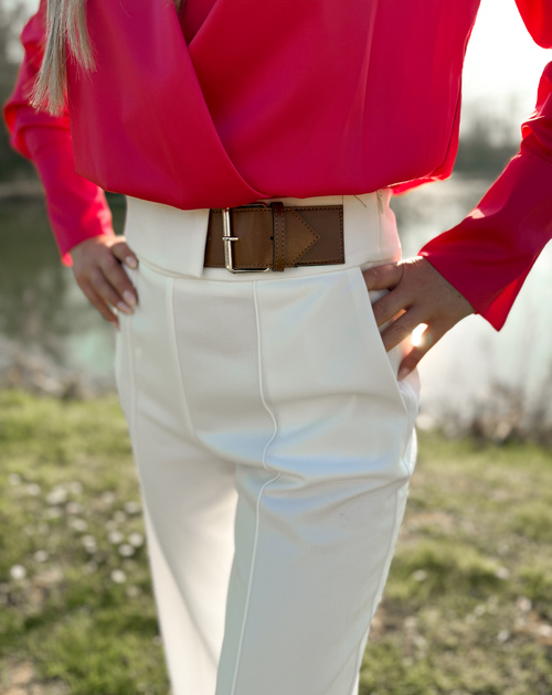 lange broek met lederaccent - 2