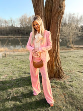 lange broek met lederaccent