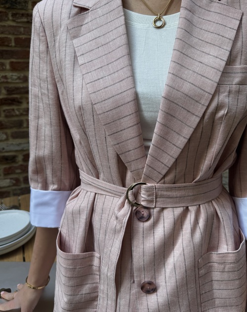 blazer met streep en riem - 2