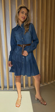 Denim jurk lange mouw 